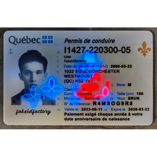 Quebec Fake ID can be customized with your images and information quebec id,fake real id