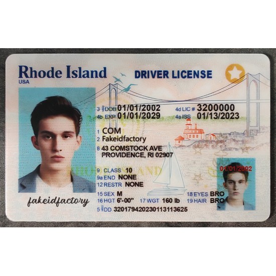 Rhode Island Fake ID has the same intricate details as the real card. fake rhode island id,fake identification card