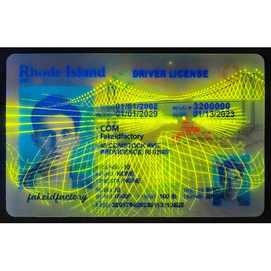 Rhode Island Fake ID has the same intricate details as the real card. fake rhode island id,fake identification card