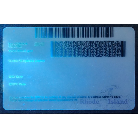 Rhode Island Fake ID has the same intricate details as the real card. fake rhode island id,fake identification card